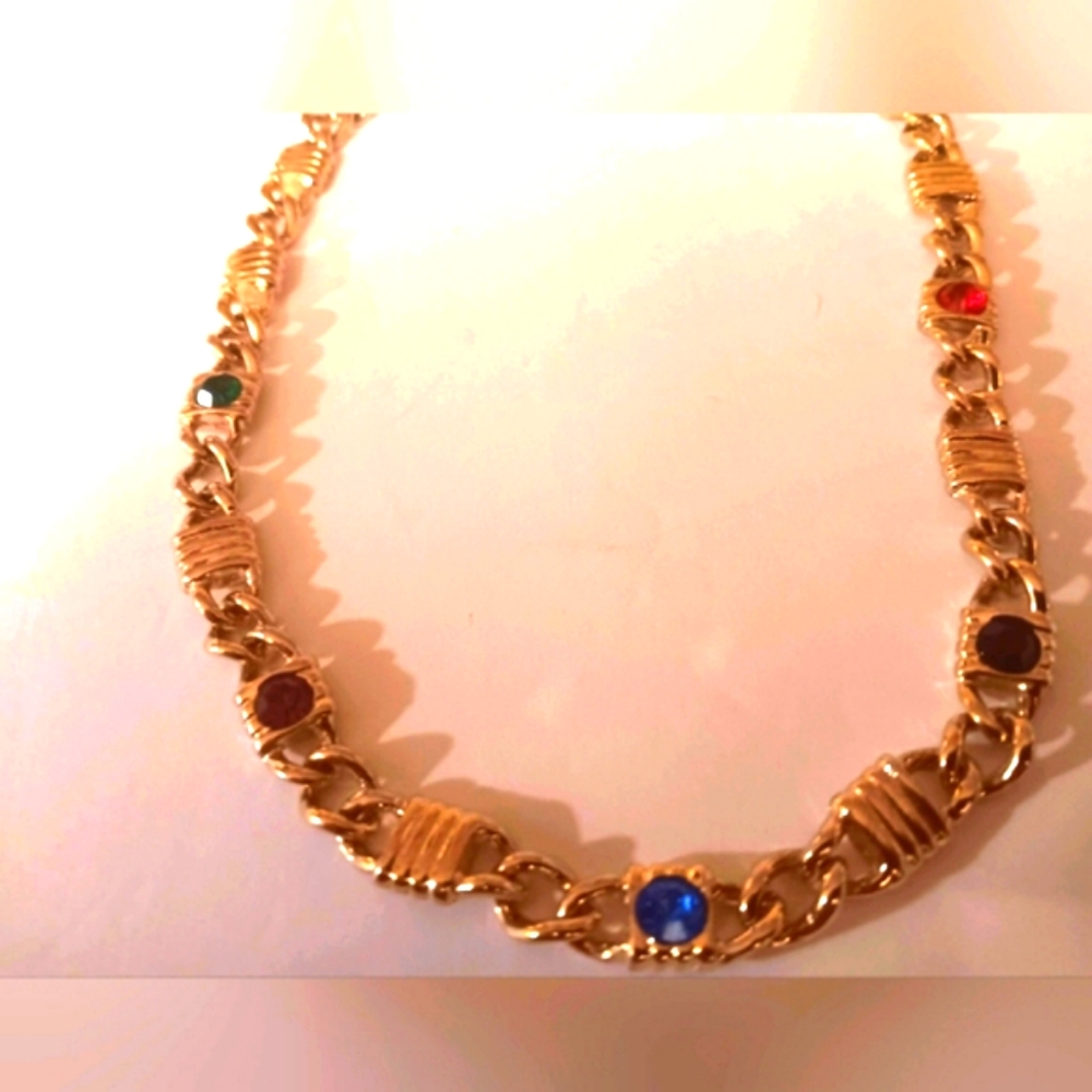 Austrian Crystal Gemstone Necklace with a 16" Chain